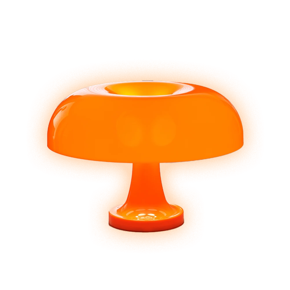 Orange Mushroom Table Lamp Modern Bauhaus LED Night Light