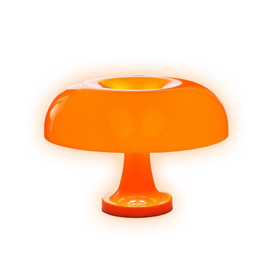 Orange Mushroom Table Lamp Modern Bauhaus LED Night Light