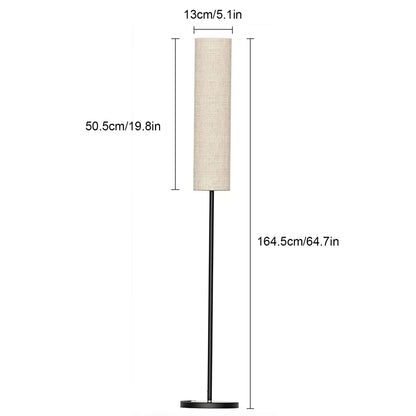 126-LED floor lamp with beige fabric shade, black stand, remote control, 2800K-7000K adjustable color.
