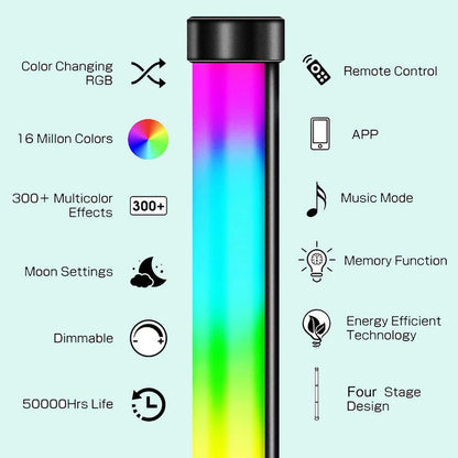 Smart RGB LED Floor Lamp - Transform Your Space with 16 Million Colors & Music Sync for a Vibrant Home Experience