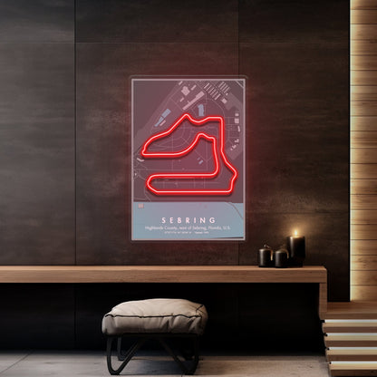 Florida Motorsport Race Track - Sebring Circuit LED Neon Sign Art