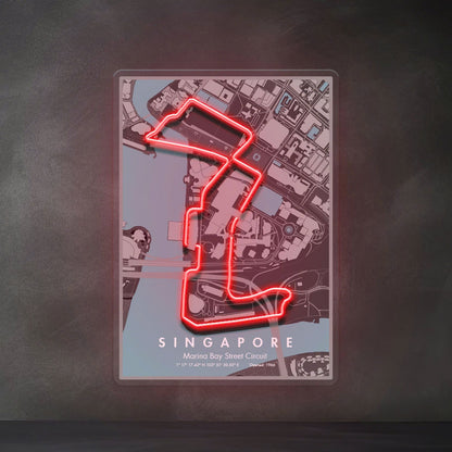 Singapore Motorsport Race Track - Singapore Circuit LED Neon Sign Art