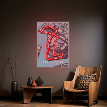 Singapore Motorsport Race Track - Singapore Circuit LED Neon Sign Art