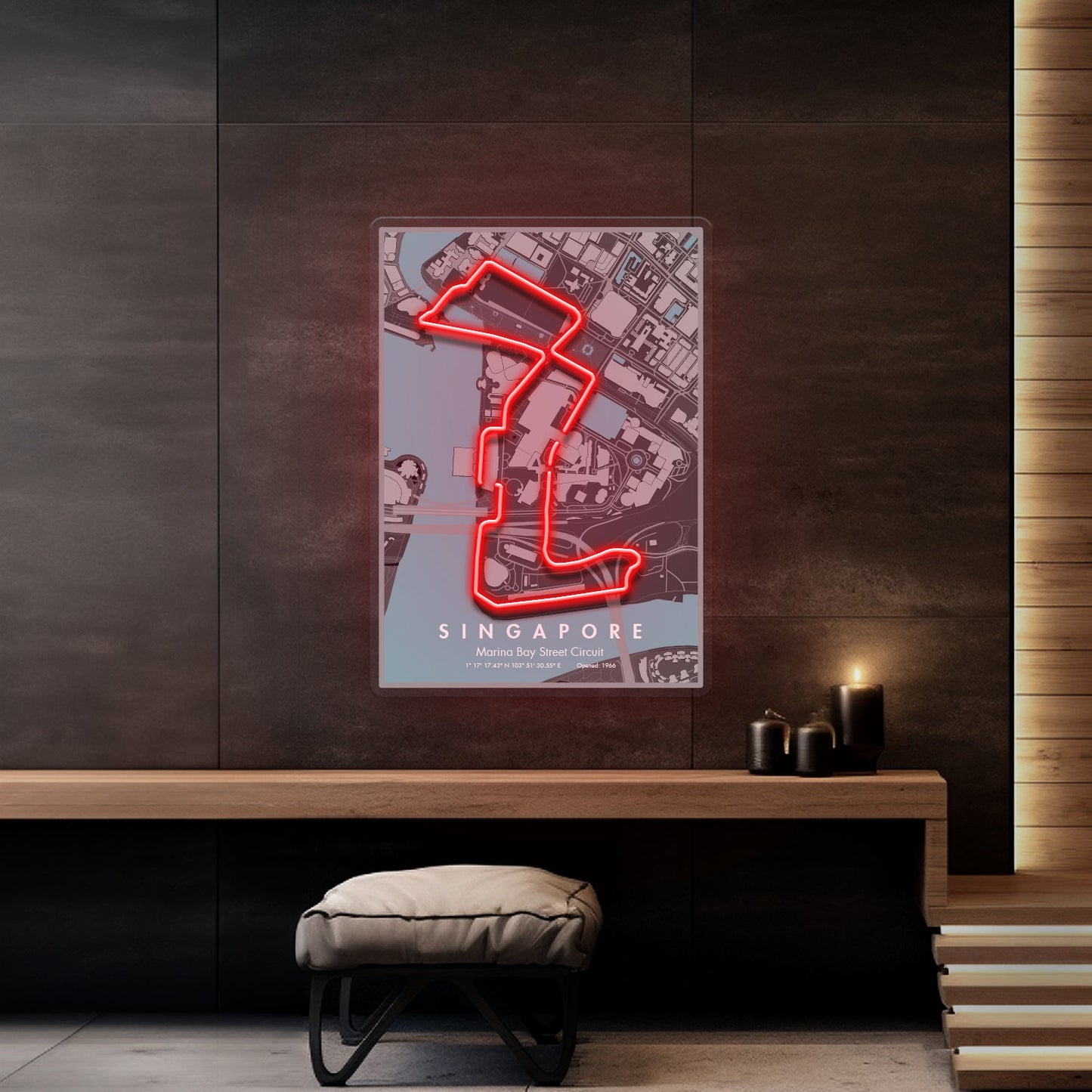 Singapore Formula 1 Circuit LED Neon Sign Light Pop Art