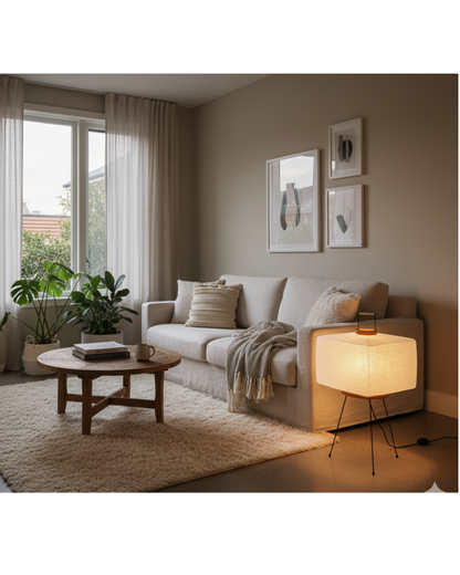 Japanese Elegance Akari Noguchi Yong Table Lamp - Stunning Rice Paper Light for Your Living Room or Bedroom