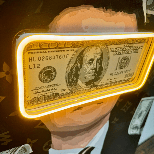 Wolf of Wall Street Money Rain | UV LED Wall Art