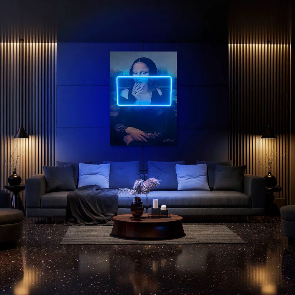 La Gioconda Mona Lisa Smoking | UV LED Wall Art