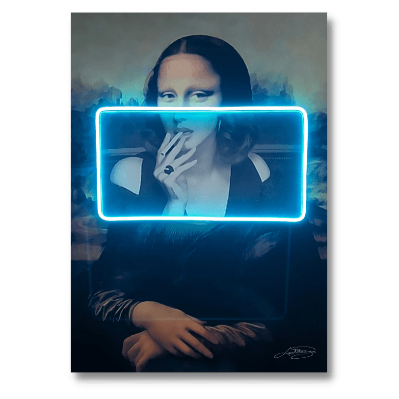 La Gioconda Mona Lisa Smoking | UV LED Wall Art