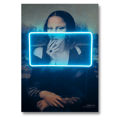 La Gioconda Mona Lisa Smoking | UV LED Wall Art
