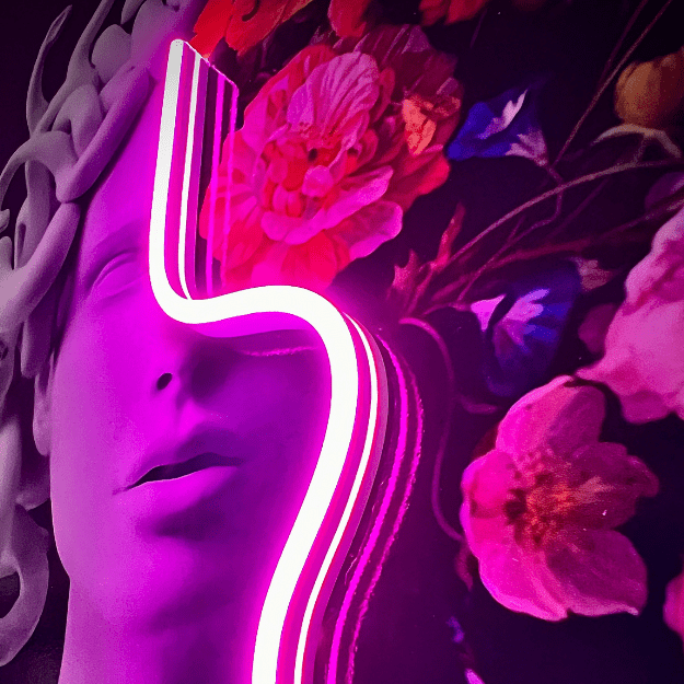 Medusa with Flowers | UV LED Wall Art
