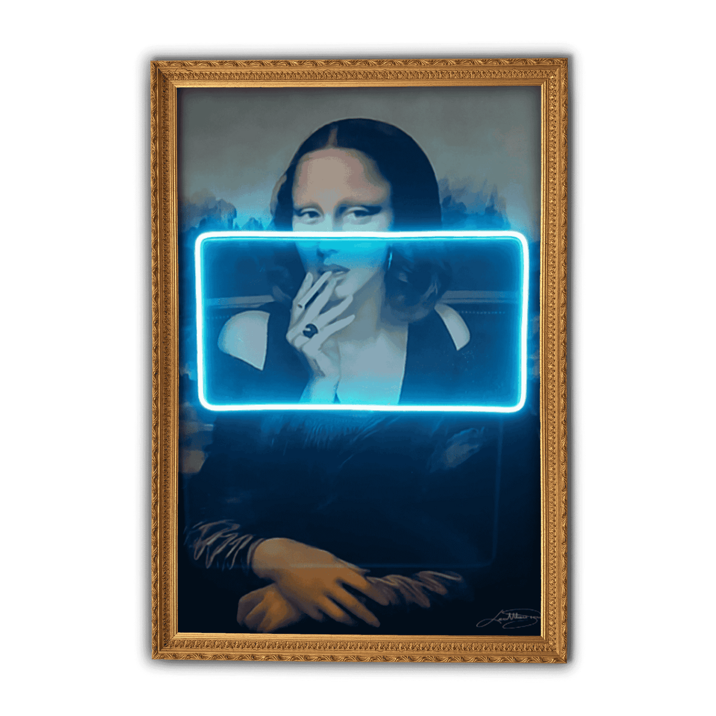 La Gioconda Mona Lisa Smoking | UV LED Wall Art