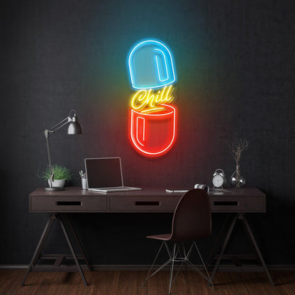 Chill Pill LED Neon Artwork