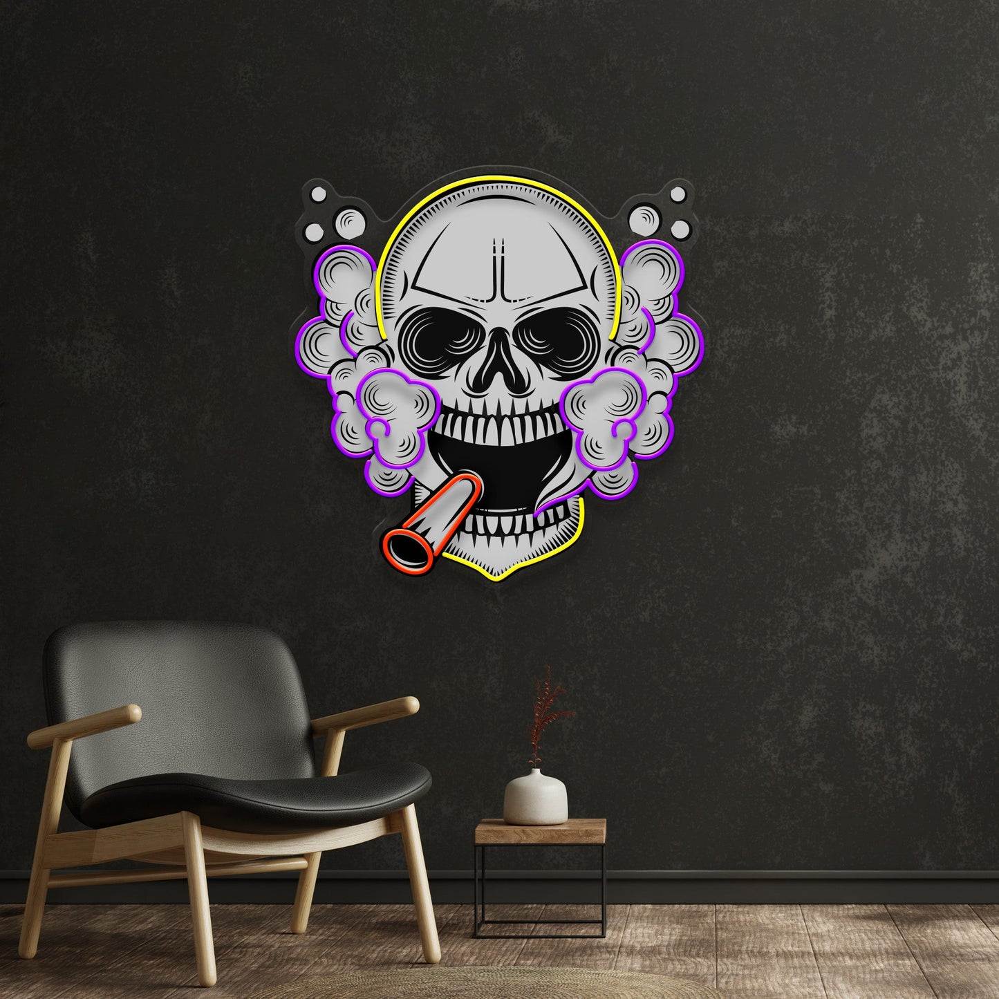Tobacco Skull Vibe LED Neon Sign Light Pop Art