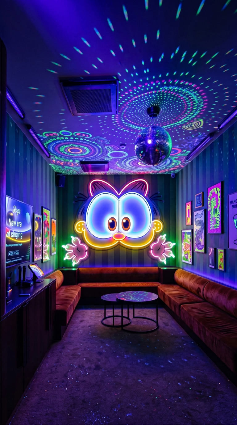 Garfield Karaoke Lounge - Night Disco Neon Mode